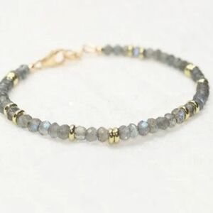 🎊🎊NEW🎊🎊 GORGEOUS!! Labradorite Blue Flash Brass Beading Bracelet